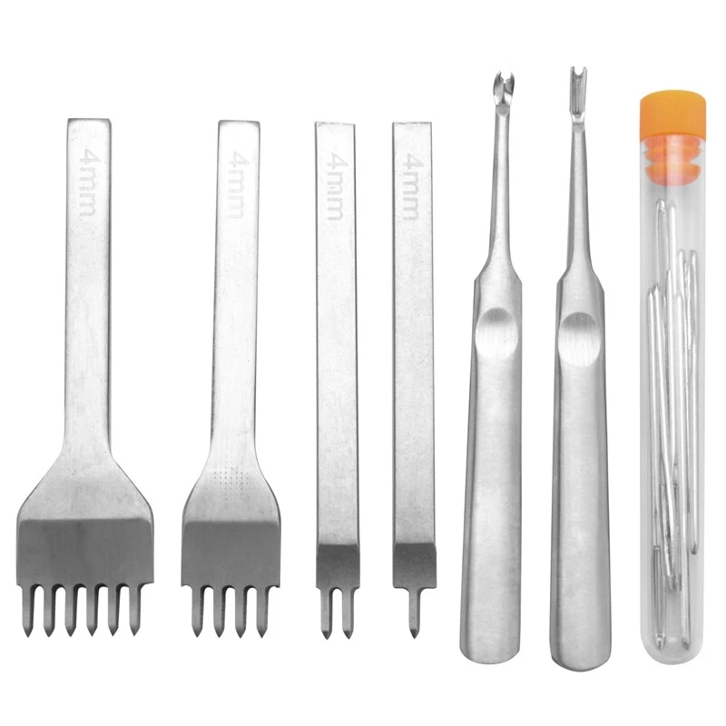 Leather Stitching Chisel Set Lacing Stitching Punch Stitching Groover BevE2