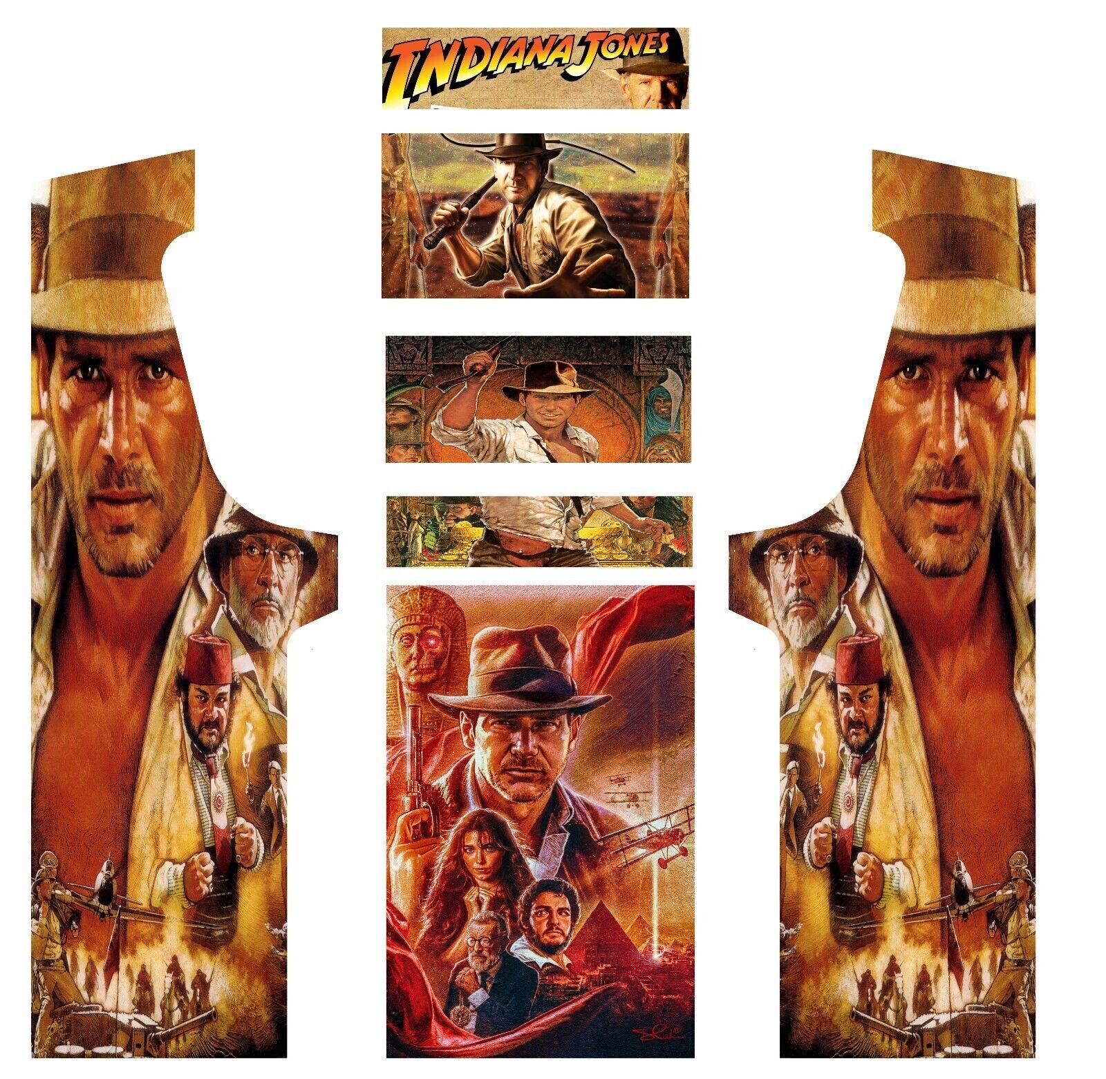 Stickers Indiana Jones pour borne d'arcade Mame, kit de décoration en vinyle complet