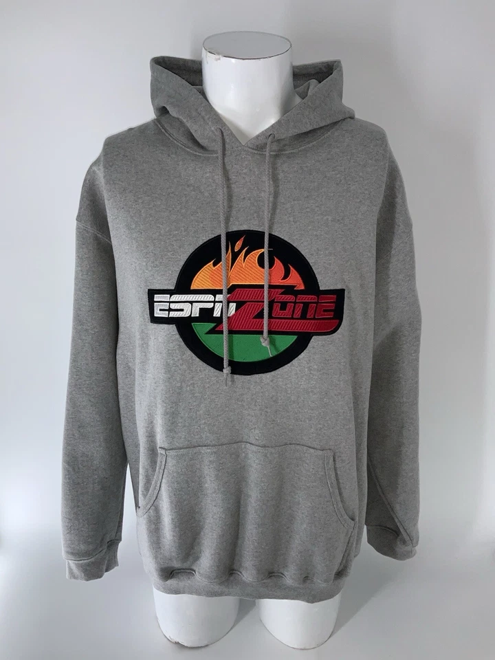 Sudadera con Capucha Vintage ESPN Zone Para Hombre’s L Gris Algodón Poli NUEVA CON ETIQUETAS YGI N5-25 Foto 2 de 4