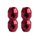 Bullet Style Cable Clamps (Pair), Red Anodised - Kart Throttle / Brake Cable