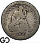 1853 Seated Liberty Quarter W/ Arrows & Rays, Nice Type Variety
