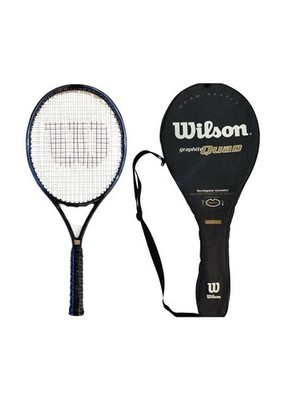 Wilson Tennis Racket Graphite Quad 110 27'' Purple with case 4 3/8 Grip PWS Used