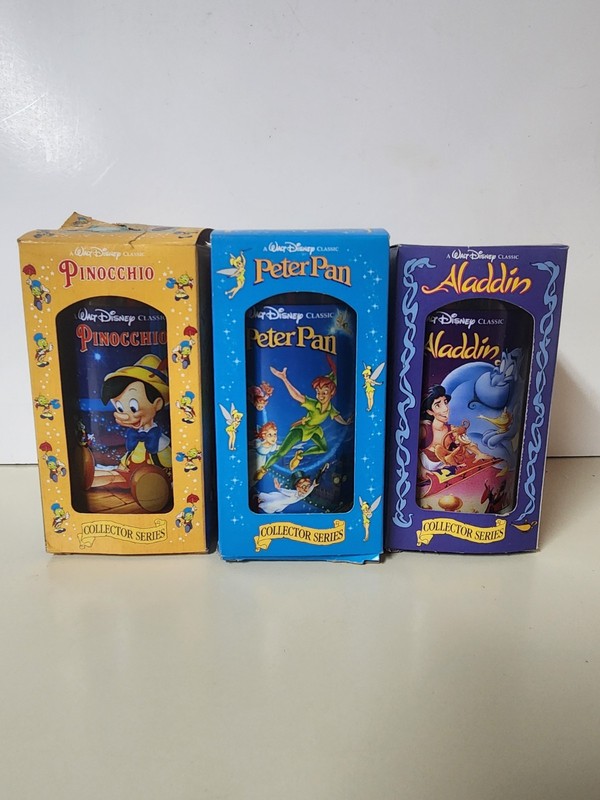 Lot of 3 Vintage Burger King Walt Disney Collector Series Cups With Original Box