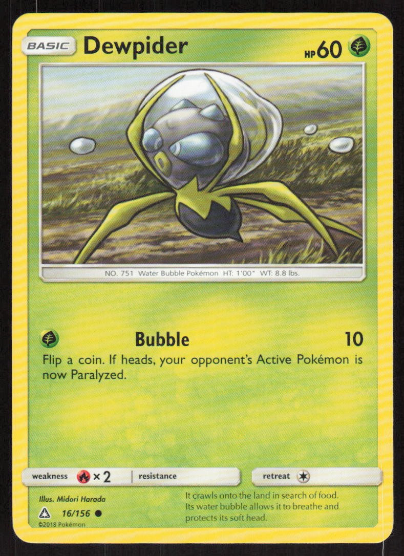 Pokemon Dewpider Common 16/156 SM - Ultra Prism LP