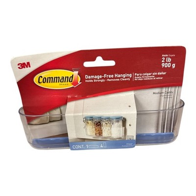 Command Caddy, Clear, Large, Under Sink Organizer, 1 Wall Caddy new .