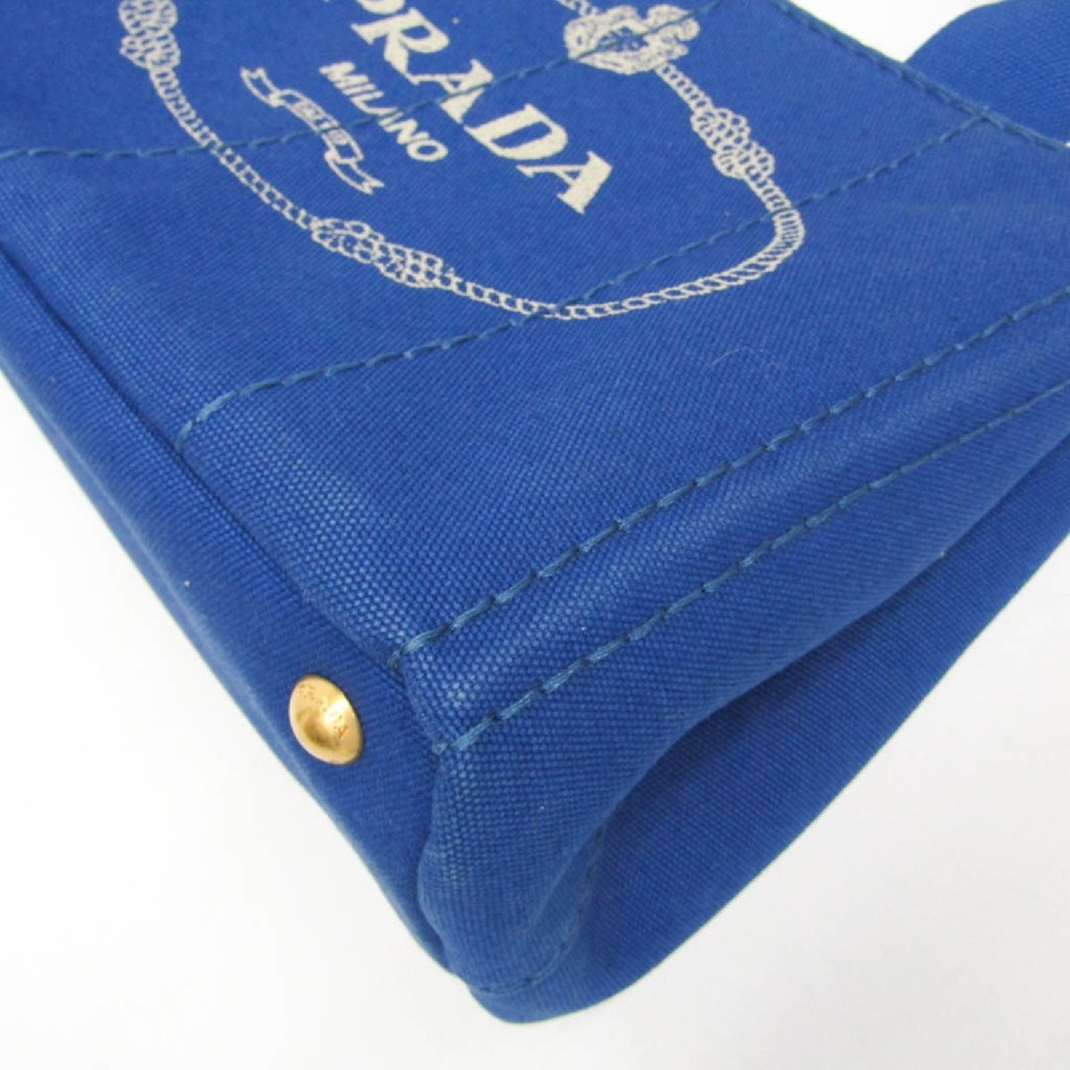 PRADA CANAPA BN2439 Ladies Canvas Handbag Blue from japan thumbnail 6