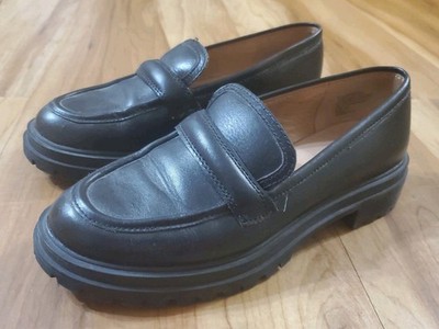 Madewell Size 8 The Bradley Lug Sole Loafers Black Preppy Chunky