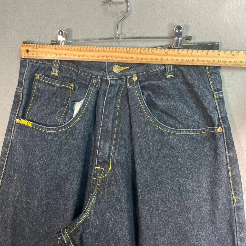 Vintage Corked Jeans Mens Size 32 x 31 Baggy Fit Jeans W/ Yellow Stitching - Image 4 of 4
