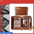 Manicure Set 11 Piece Stainless Steel Pedicure Kit Nail Clippers with Leather