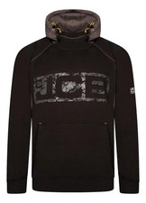 JCB Horton Mens Black/Grey Trade Work Pull Over Sweat Shirt Hoodie 