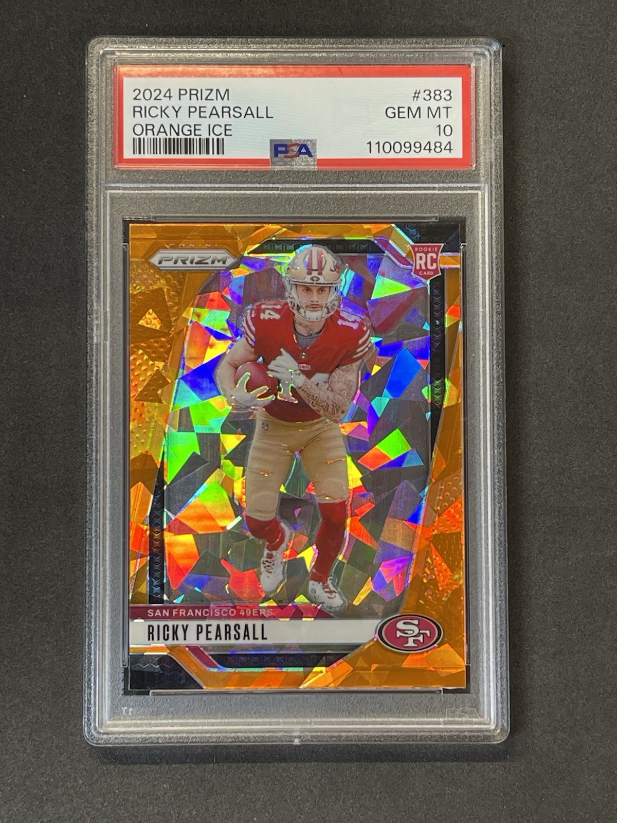 2024 Panini Prizm - Ricky Pearsall #383 Orange Ice PRIZM 49ers - PSA 10