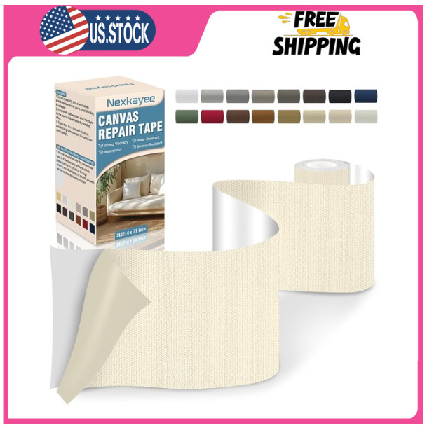 Canvas Repair Tape, Self-Adhesive Fabric Patch 4×71, Beige