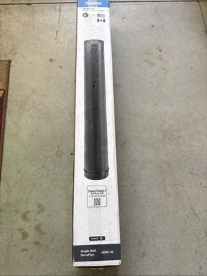 DuraVent DuraBlack 6x48'' Single Wall Stovepipe - Black