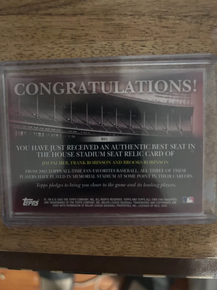 2003 Topps Best Seat In The House Memorial Stadium #BS1 Robinson Palmer Orioles Foto 2 de 2