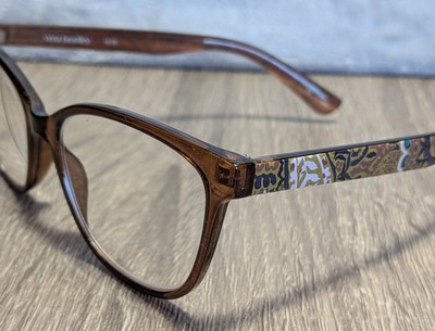 Vera Bradley 2404 Buta Spray Eyeglass Frames Brown Pattern +2.00 Readers
