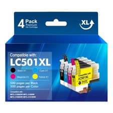 4pk LC501XL Ink Cartridges for Brother MFC-J1260DW J1410DW MFC-J1360DW LC501 XL