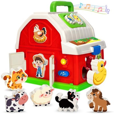 Montessori Toddler Toys for 1 2 3 Year Old Boys Girls, Musical Farm Animals B...