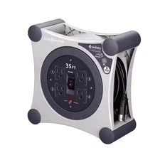 35 Ft. 14/3 Extension Cord Storage Reel with 4 Grounded Outlets and Surge Protec