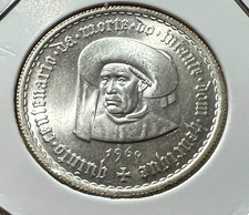 1960 PORTUGAL SILVER 5 ESCUDOS BRILLIANT UNCIRCULATED