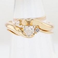.23ctw Diamond Solitaire w/ Accents Wedding Set Rings 14k Yellow Gold Size 5