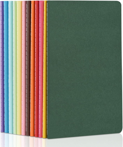 -Quaderno Appunti, Taccuino Formato A5, Confezione Da 12 Quaderni-30 Fogli/60 Pa - Foto 11 di 12