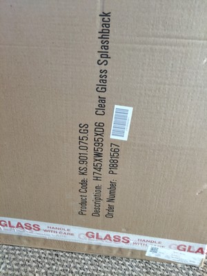 Kitchen Splashback Clear Glass. 745 x 595 X 6mm eBay UK