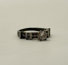 Clear Stone Solitaire Ring Silver Gold Tone Size Q Ladies Dress Statement Ring