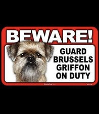 Beware Guard Dog On Duty Sign - Griffon 8  X 5  