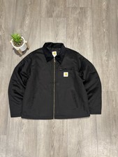 Carhartt Detroit Reworked Black Jacket Size Extra Large Canvas Workwear XL