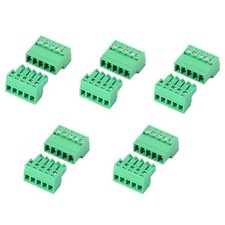 5 Set 5 Pin 3.81mm Pitch PCB Mount Screw Terminal Block Connector with 5Pin P...