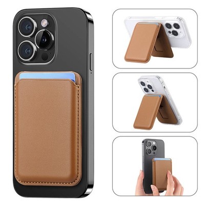 For iPhone 16 15 14 13 12 Pro Max PU Leather Magnetic Wallet Card Holder