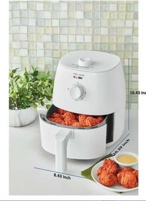 White Mainstay 2.2 Quart Air Fryer Built In Timer Temp Range 175-400 F MS9403407