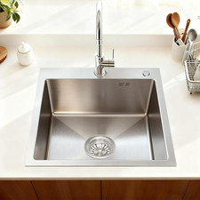 Lavello Da Cucina in Acciaio Inox, 38 X 38 Cm, Con 1 Vasca, Con Sifone, in Accia