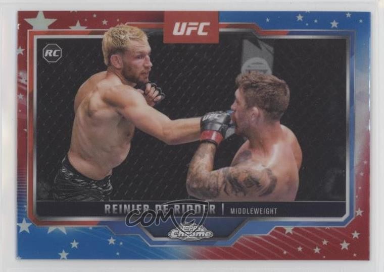 2025 Topps Chrome UFC Red & Blue Refractor Reinier de Ridder #185 Rookie RC 6ip