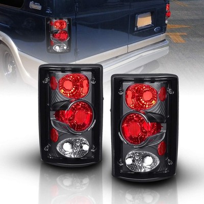 Black Replacement Brake Tail Lights Set For Ford Excursion/Econoline Van - Passe