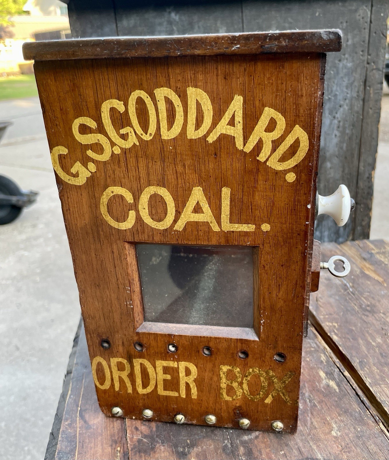 Antique Rare G.S. Goddard Coal Company Ticket Box With Key