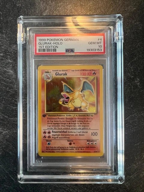 Pokémon Charizard / Glurak #4/102 Holo First Edition PSA 10 German 1999