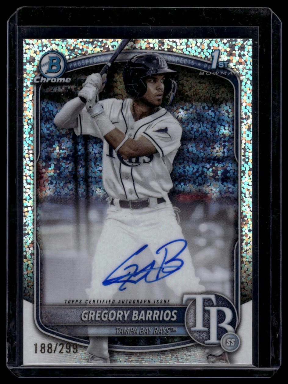 2025 Bowman #CPA-GB Gregory Barrios Chrome 1st Autographs Speckle #/299