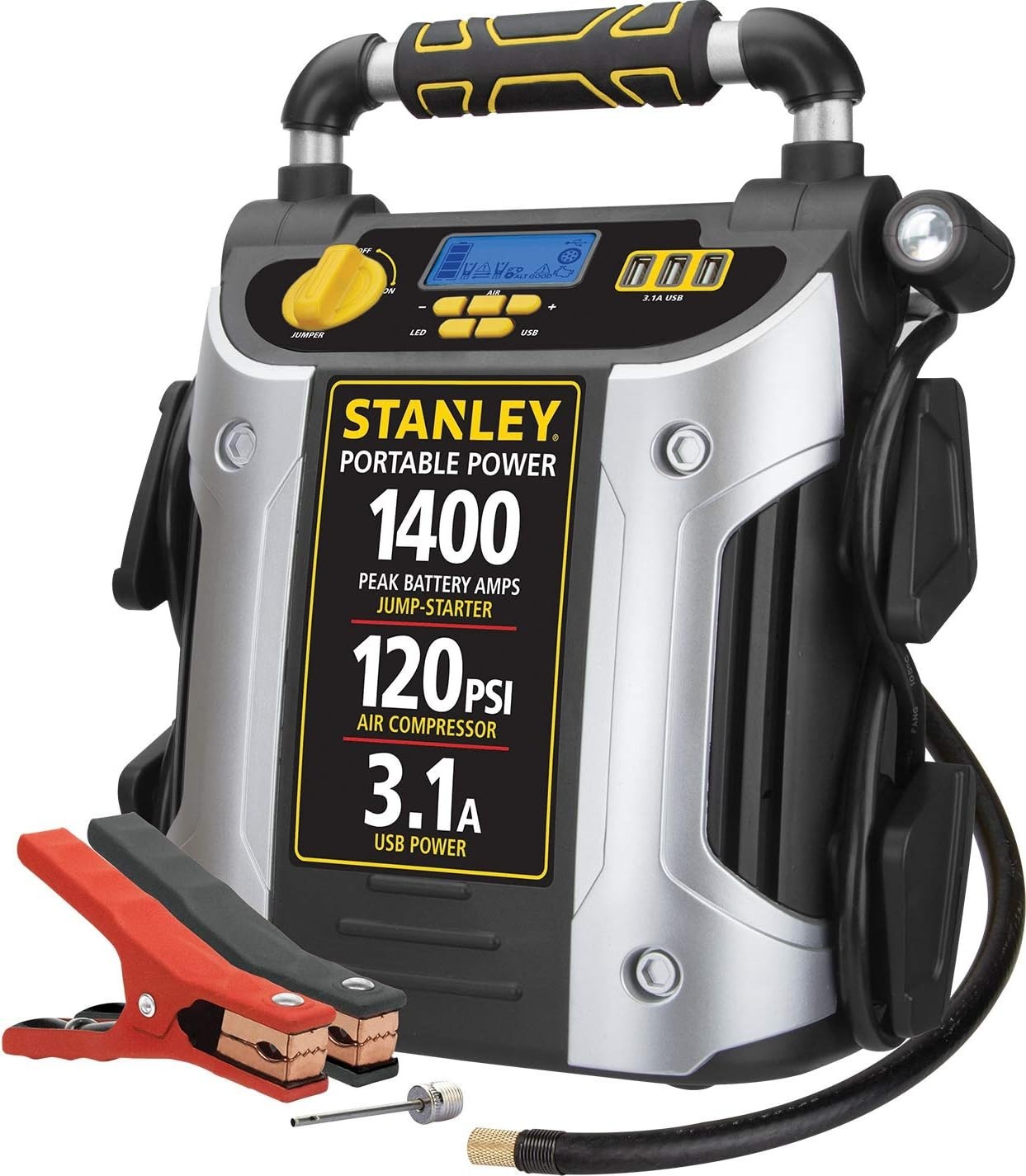 Stanley J7C09D 1400A Jump Starter with 120 PSI Air Compressor