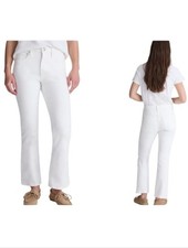 NWT Madewell Stretch Flare Crop Jean Tile White Super Stretch Denim Size 30