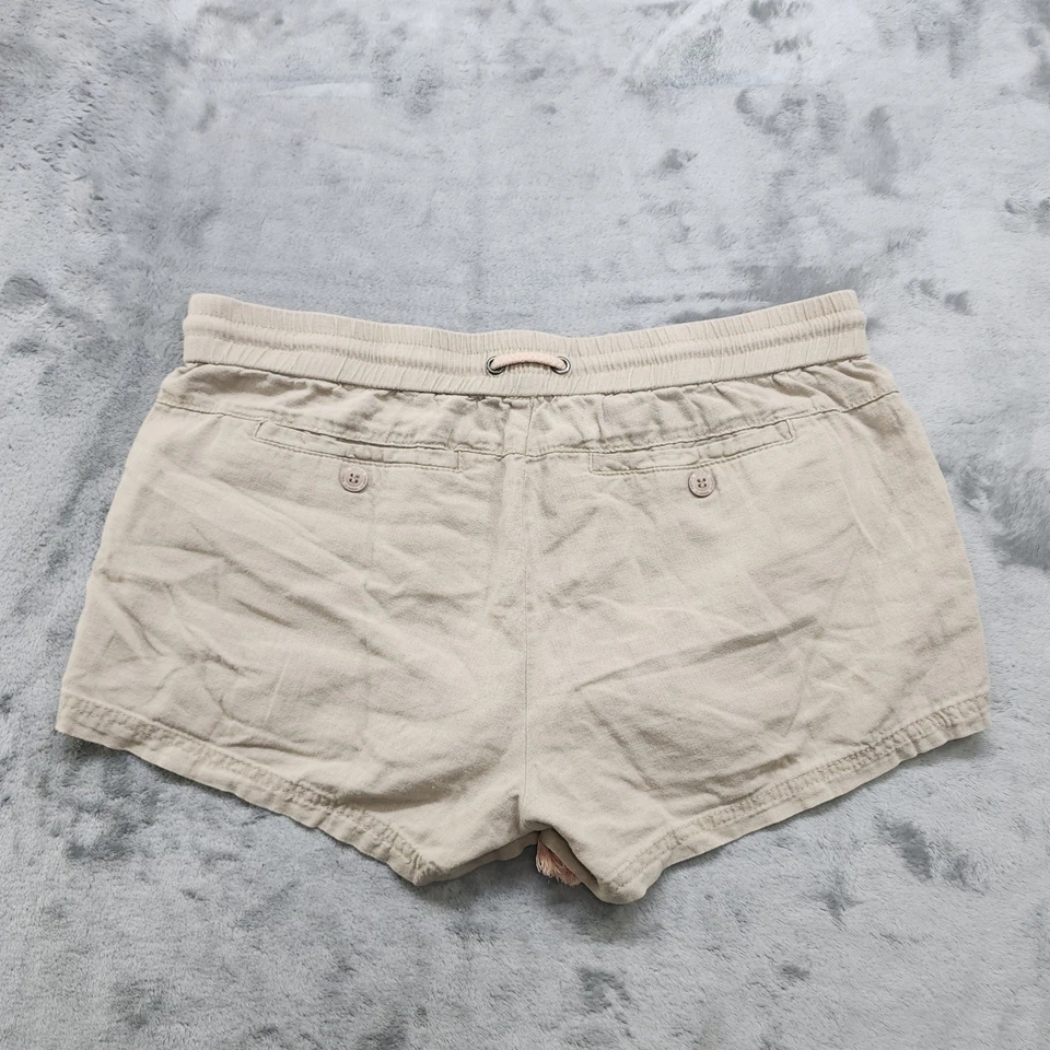 Rewind Shorts Womens 9 Juniors Tan Khaki Linen Rayon Drawstring Pull On Shortie - Image 3 of 4