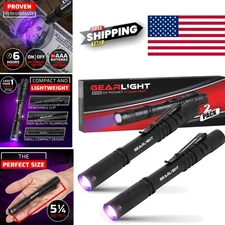 UV Black Light Flashlight 2 Pack Mini Ultraviolet Pen Lights for Stain Detection