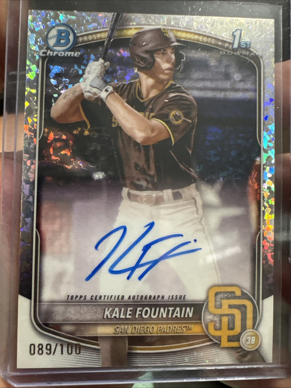 2025 Bowman Chrome Kale Fountain #CPA-KFO 1st Bowman Auto Mini Diamond /100