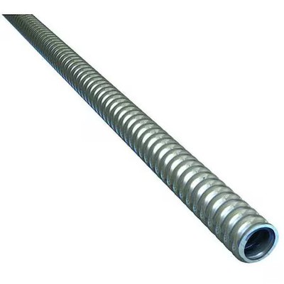 Flexible Metallic Conduit, 3/8 In Trade Size, 25 Ft, Steel, Galvanized, Gray,