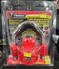 TriMax Trailer Coupler & U-Lock Red (One Size Fits All)