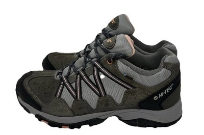 Hi Tec Shoes Womens 10B Florence Low Top Lace Up Trekking Sneakers Grey Leather