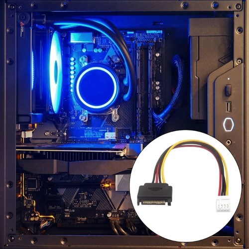 Small 4Pin To 15Pin Male Cable Cord Adapter For PC Desktop Drive Accessories - Photo 5/10