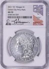 2021 CC Morgan Silver Dollar $1 Carson City Privy NGC MS 70 Thomas Uram Signed