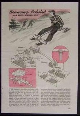 Bouncing Bobsled Sled w/Springs 1945 HowTo build PLANS