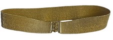 Vintage 80s Belt L San Francisco Streetwear Malco Modes Wide Elastic Gold Lame